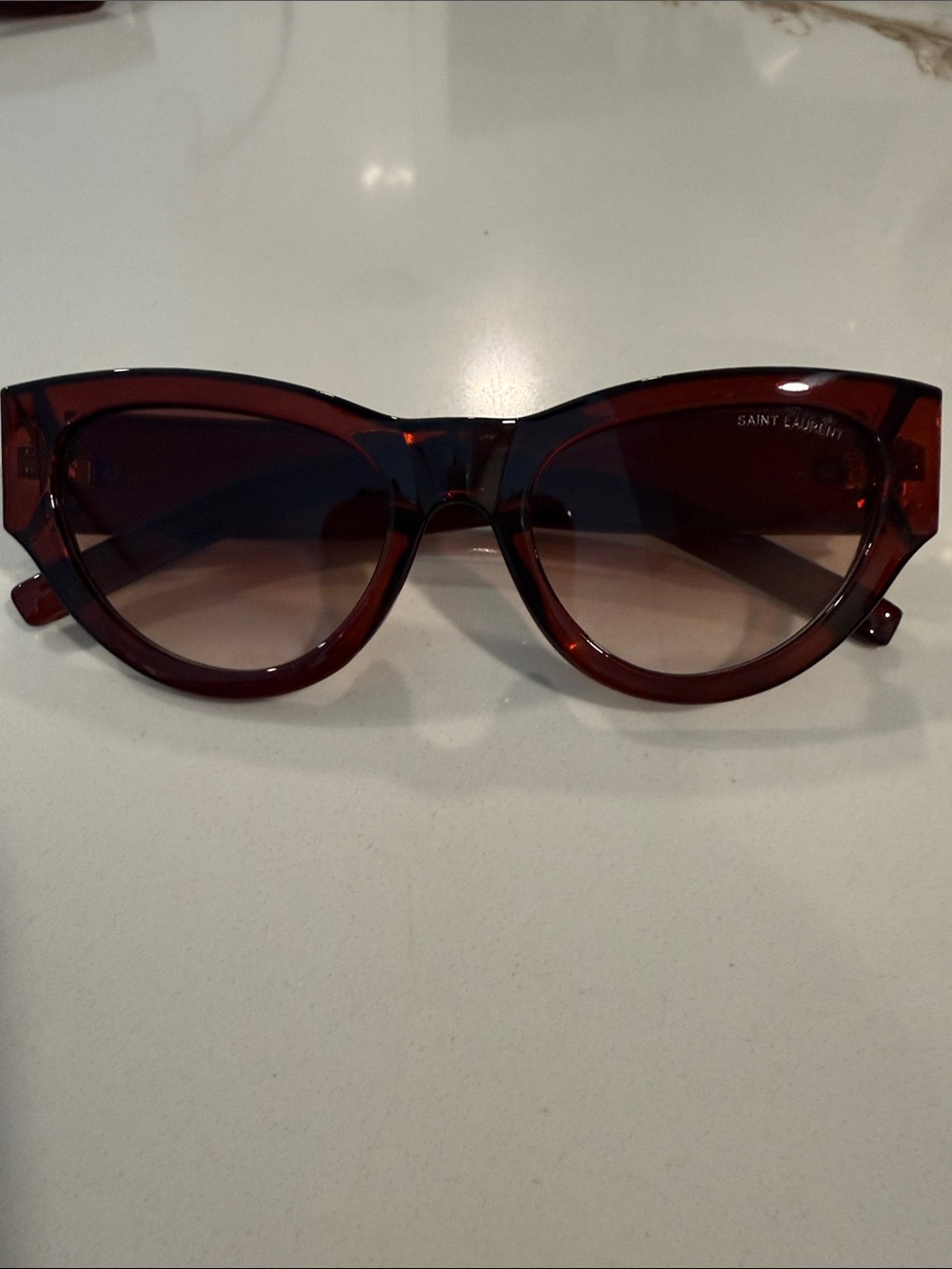 Saint Laurent brown Cat-Eye Sunglasses with Gradient Lenses Ysl